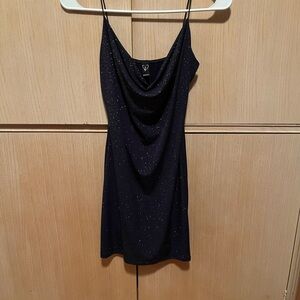 Navy Blue Glitter Dress